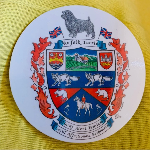 Vintage Norfolk Terrier Coaster Set - Picture 2 of 6